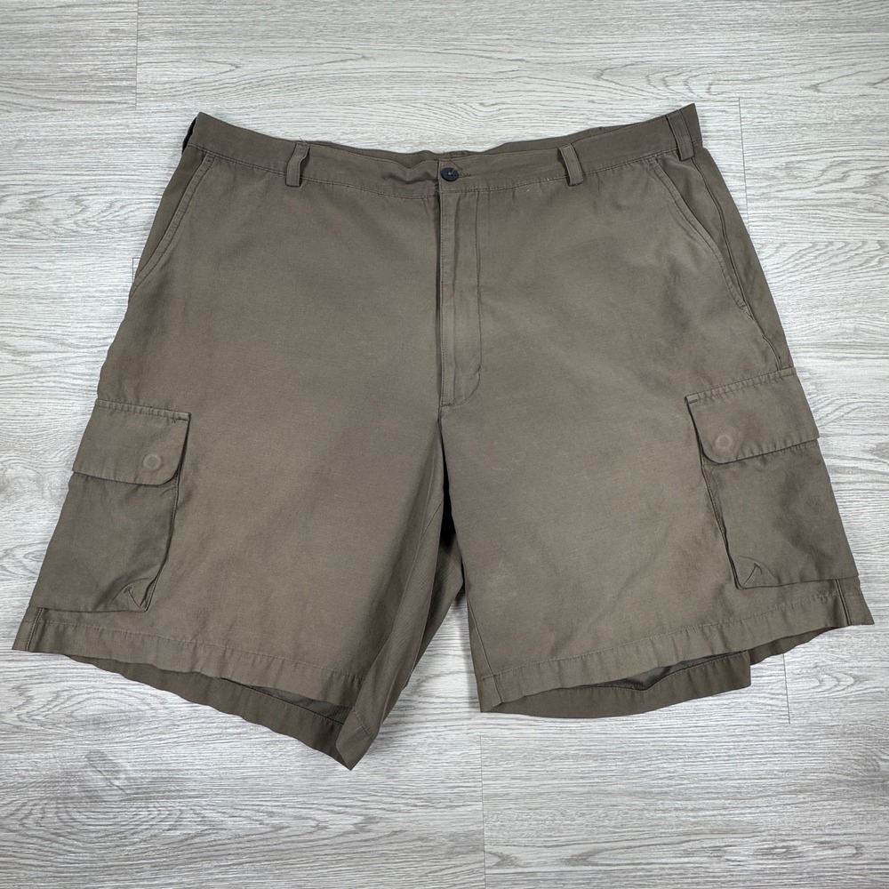 Nike Mens Cargo Golf Shorts Brown 40 Cotton Blend Pockets Swoosh Logo